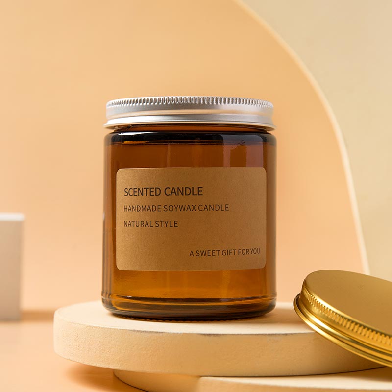 amber storage glass jar