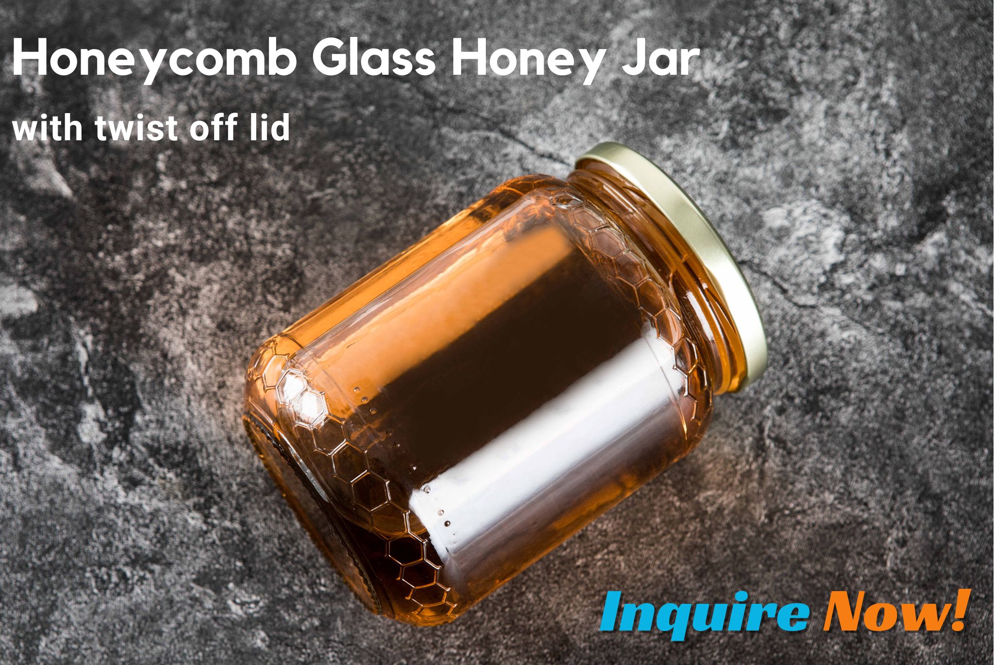 Honeycomb glass honey jar