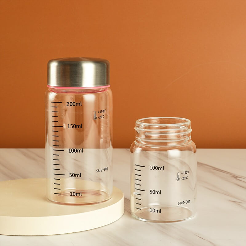 Glass jar with stainless steel lid