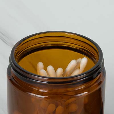 amber glass jar