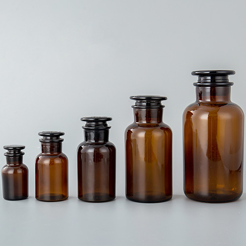 amber reagent glass bottle