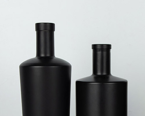 black glass liquor bottle