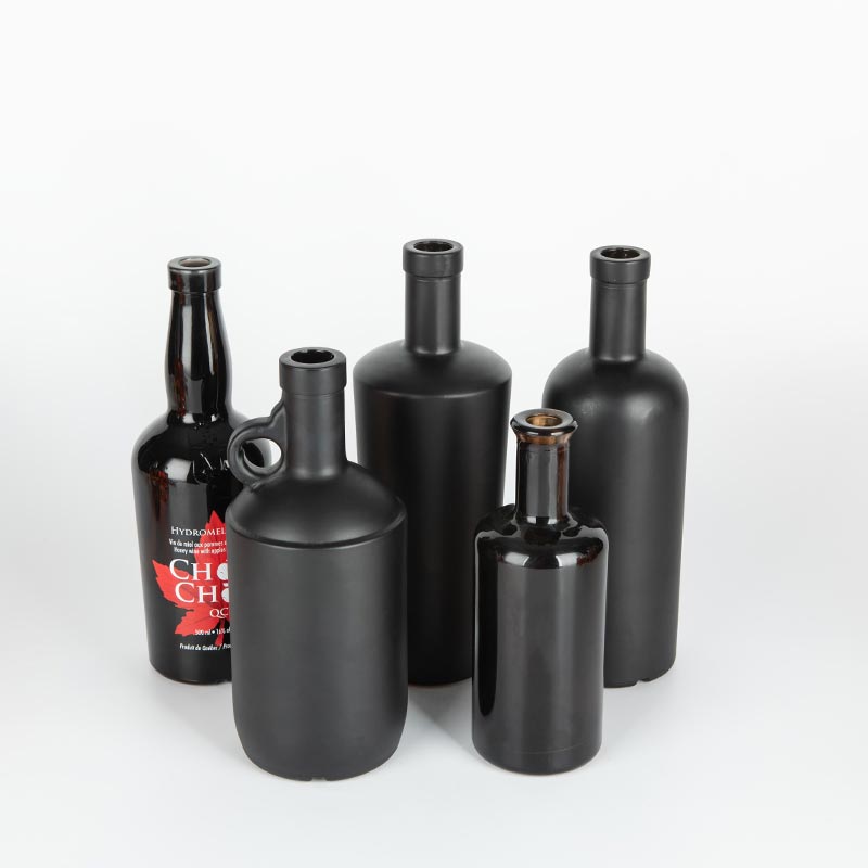 black liquor glass bottle