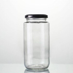 clear glass food jar