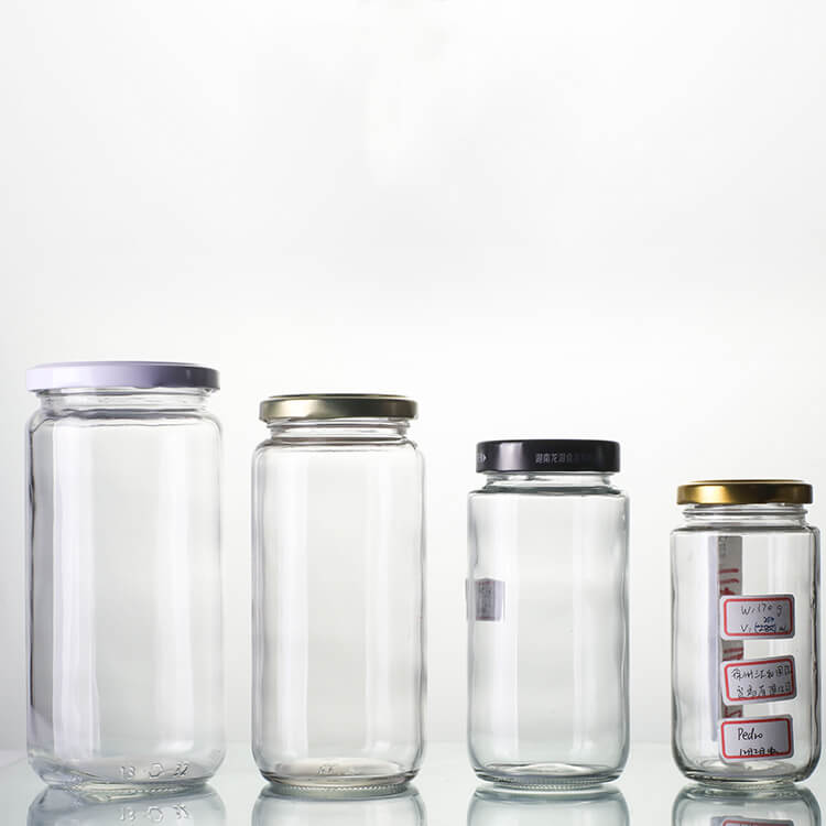 clear glass jars