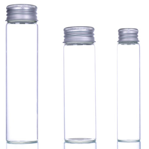 clear glass vials