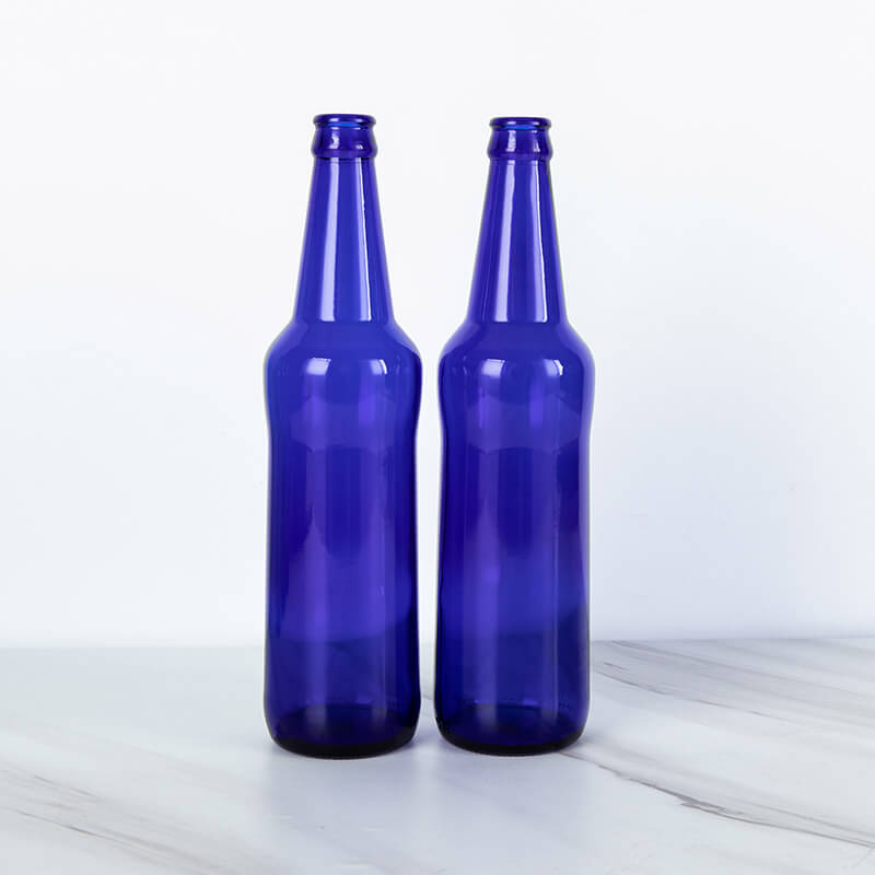 koboltblå ølflaske