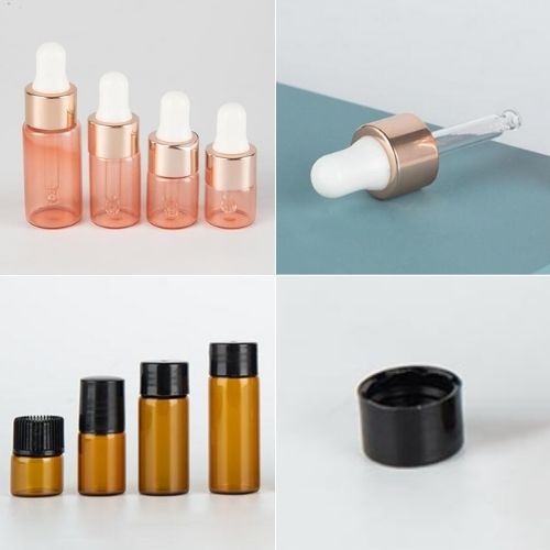 cosmetic oil glass vials