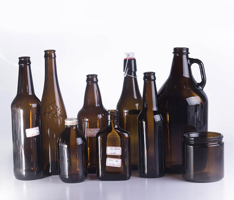 زجاجات البيرة الزجاجية