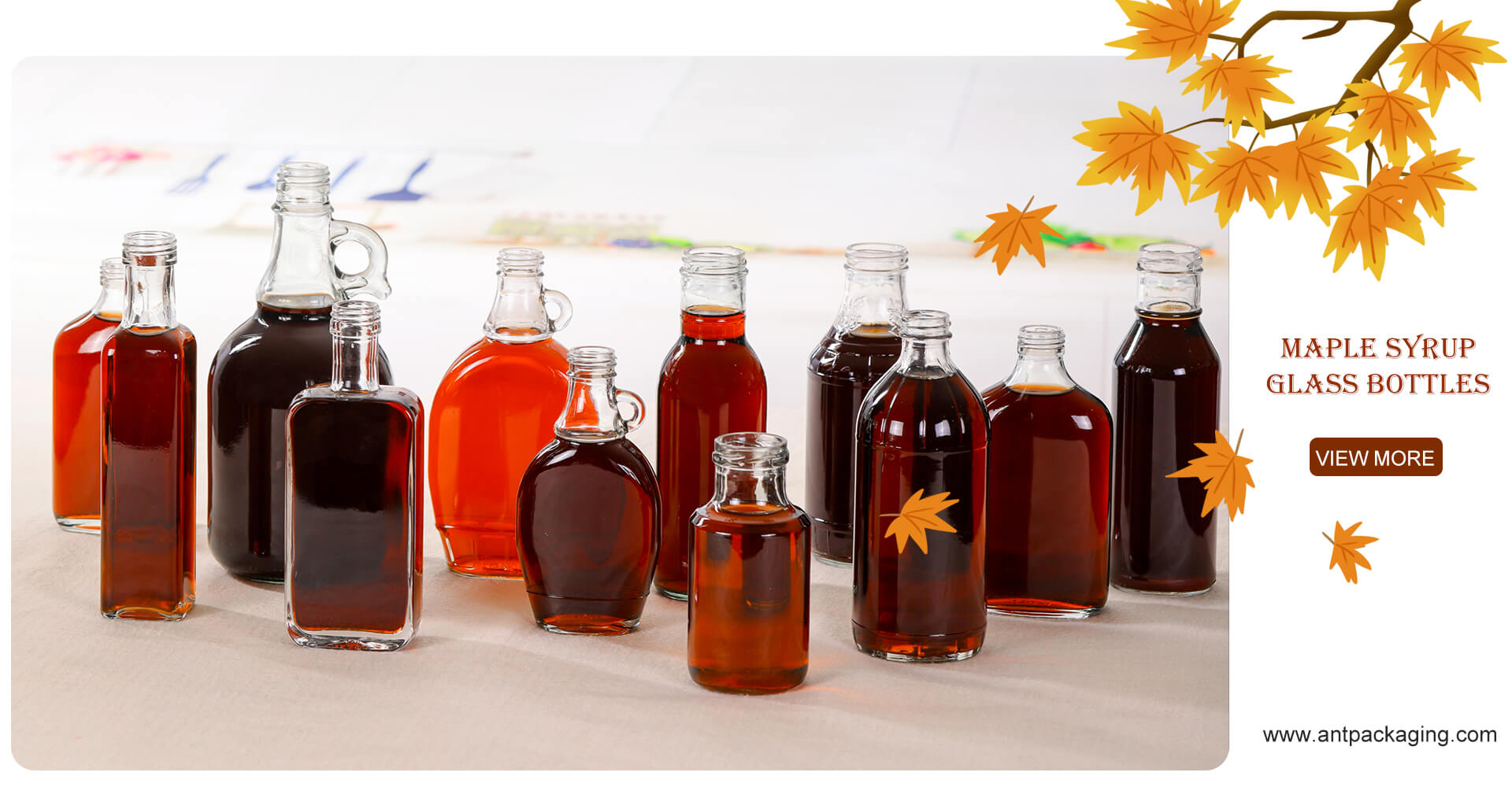 glass maple syrup bottles SET