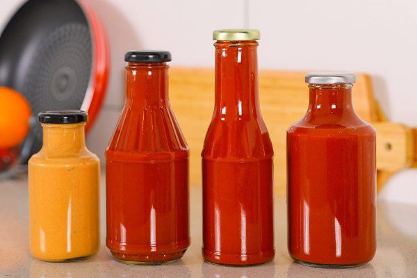 glass sauce bottles