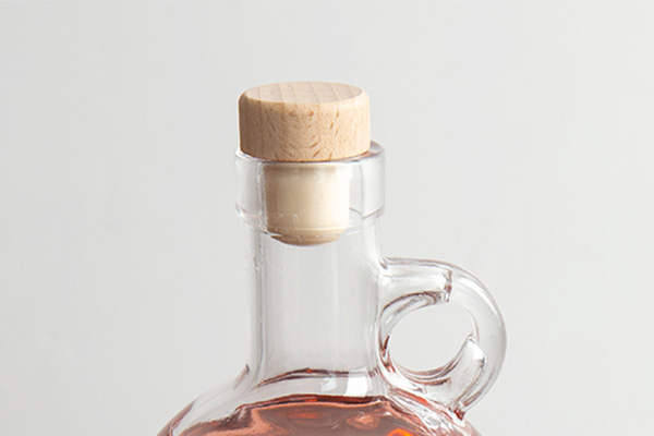 glass spirit bottle with cork