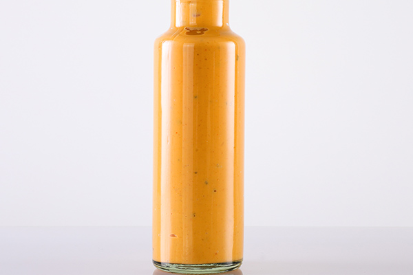 mustard glass bottle