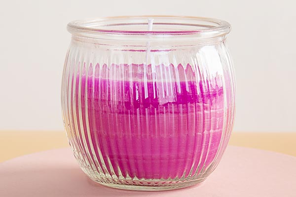 open top glass candle cup