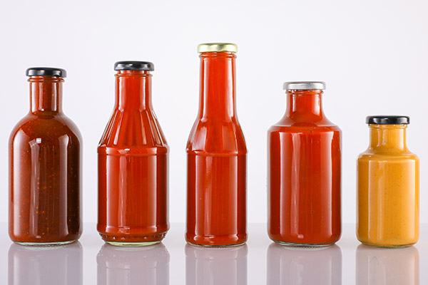 sauce bottles with caps