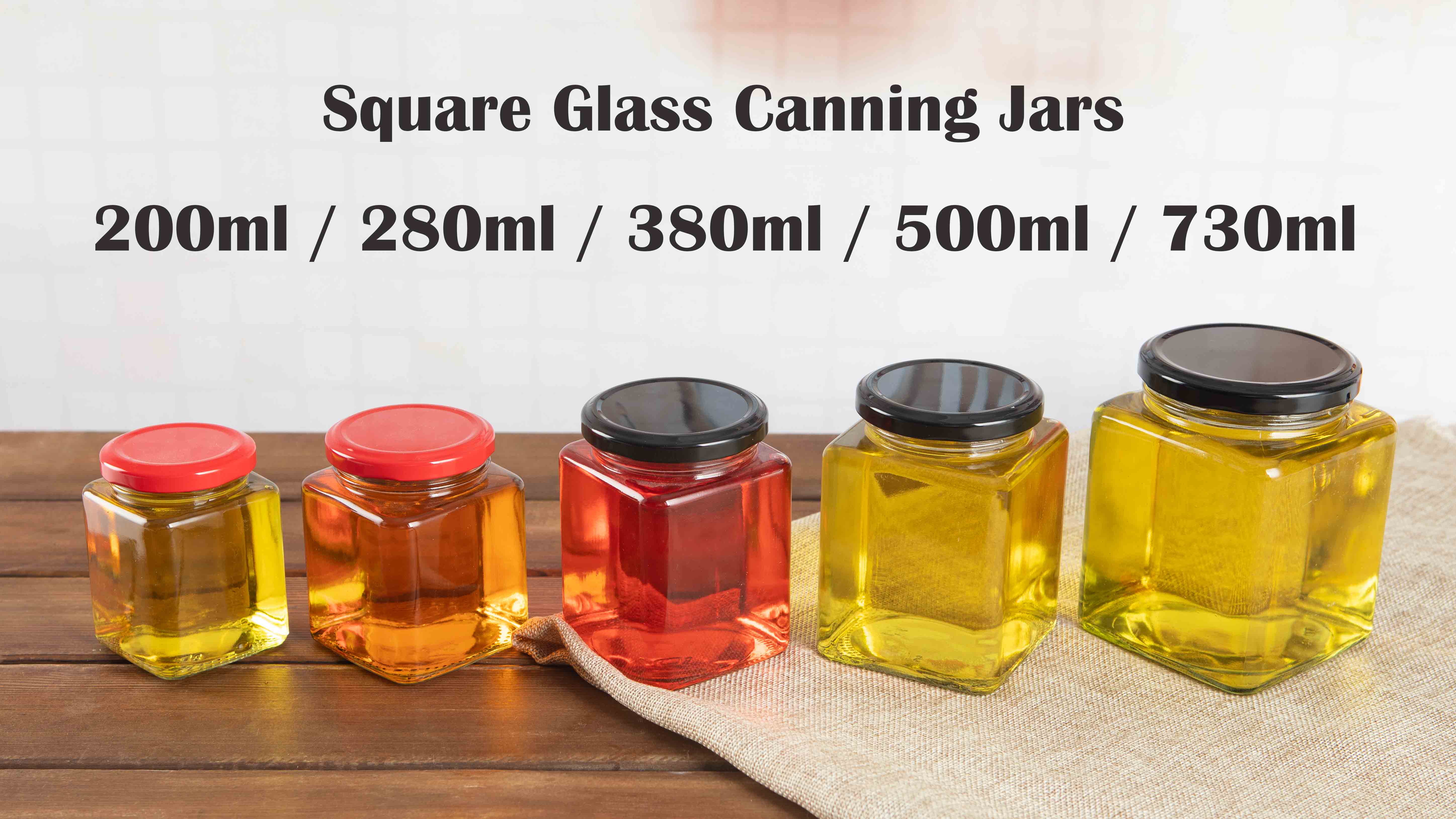 square glass canning jars