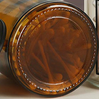 swab glass storage jar